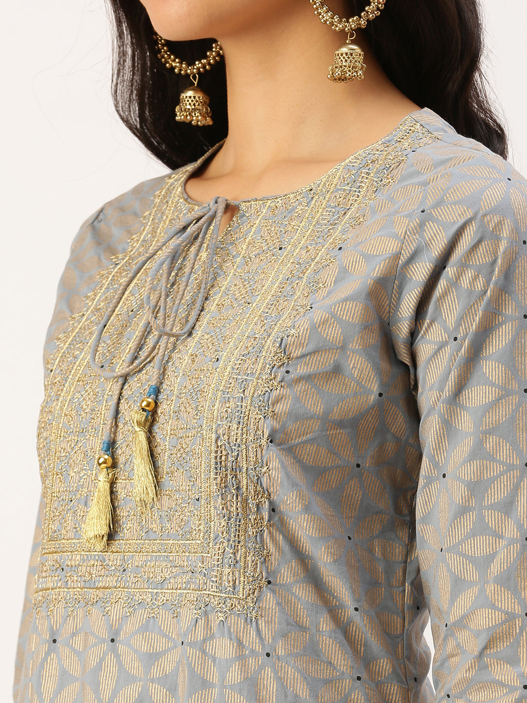 Women's Blue Printed Straight Kurtas