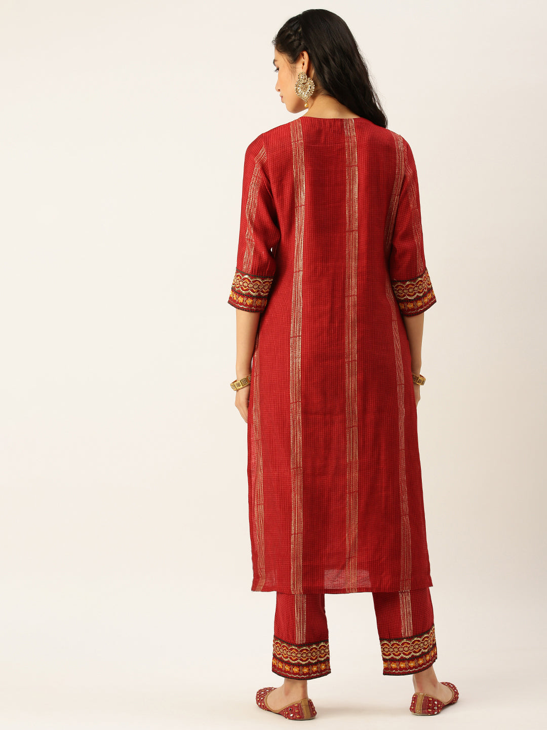 Women's Maroon Printed Kurta Sets