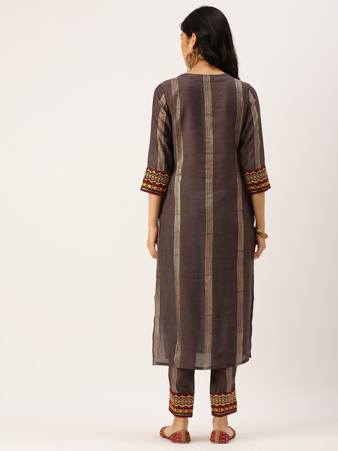 Women's Brown Printed Kurta Sets