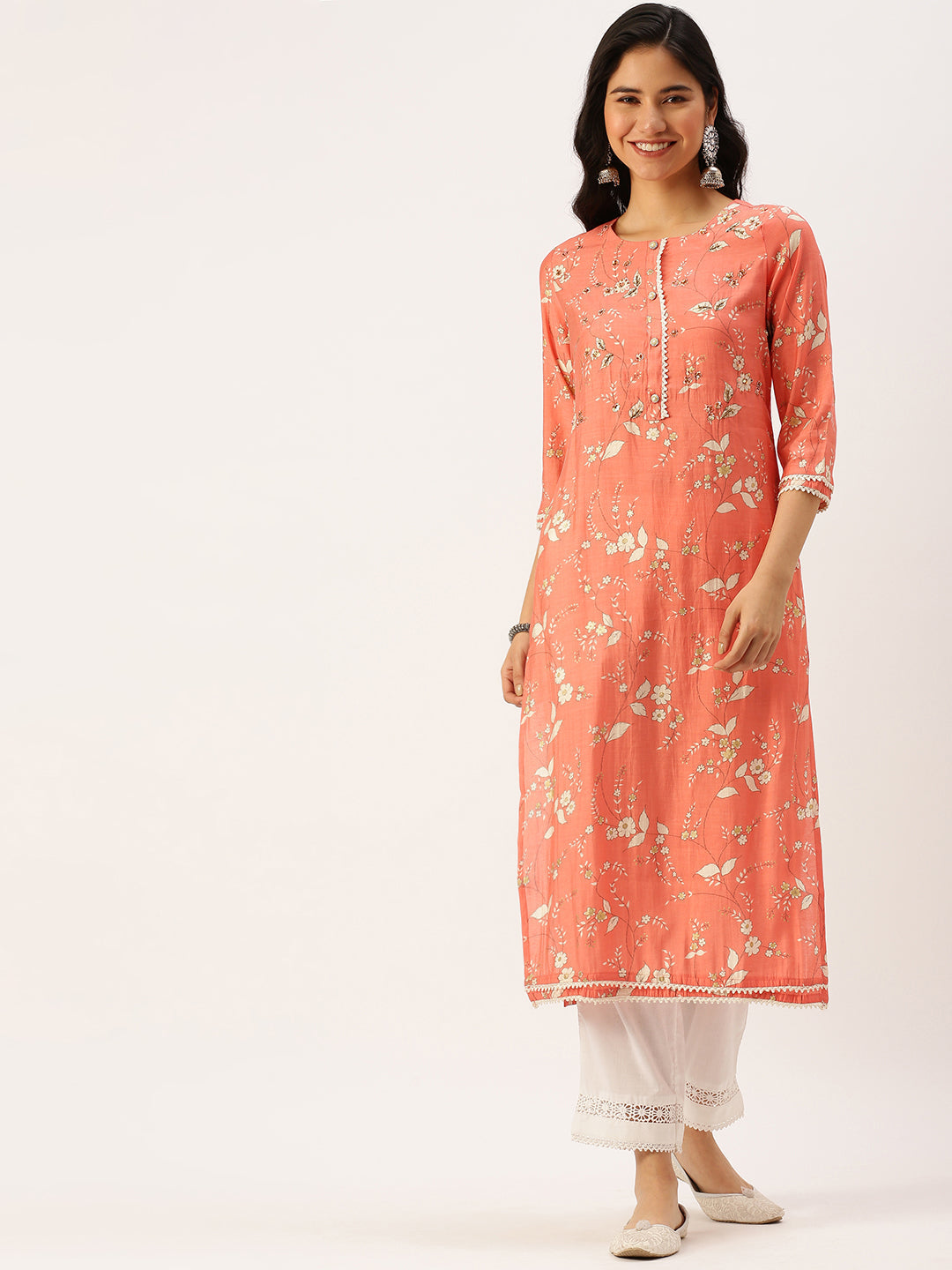 Women's Pink Printed Kurta Sets