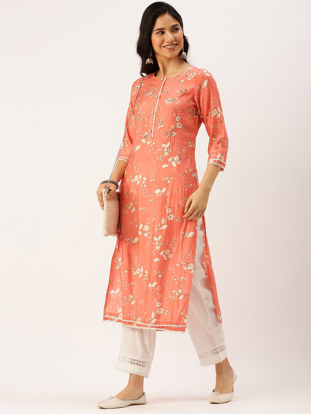 Women's Pink Printed Kurta Sets