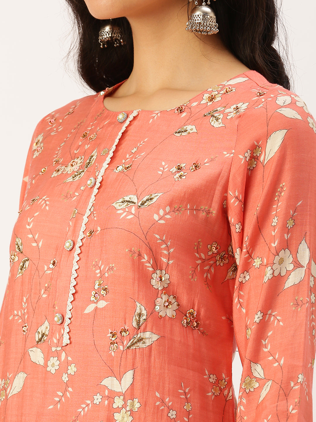 Women's Pink Printed Kurta Sets