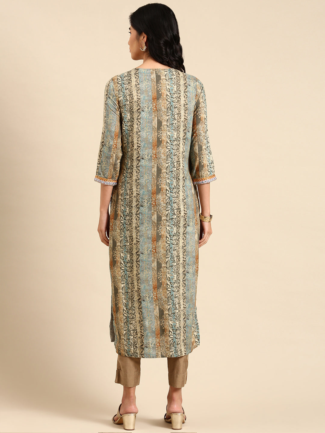 Women's Multicolour Printed Straight Kurta