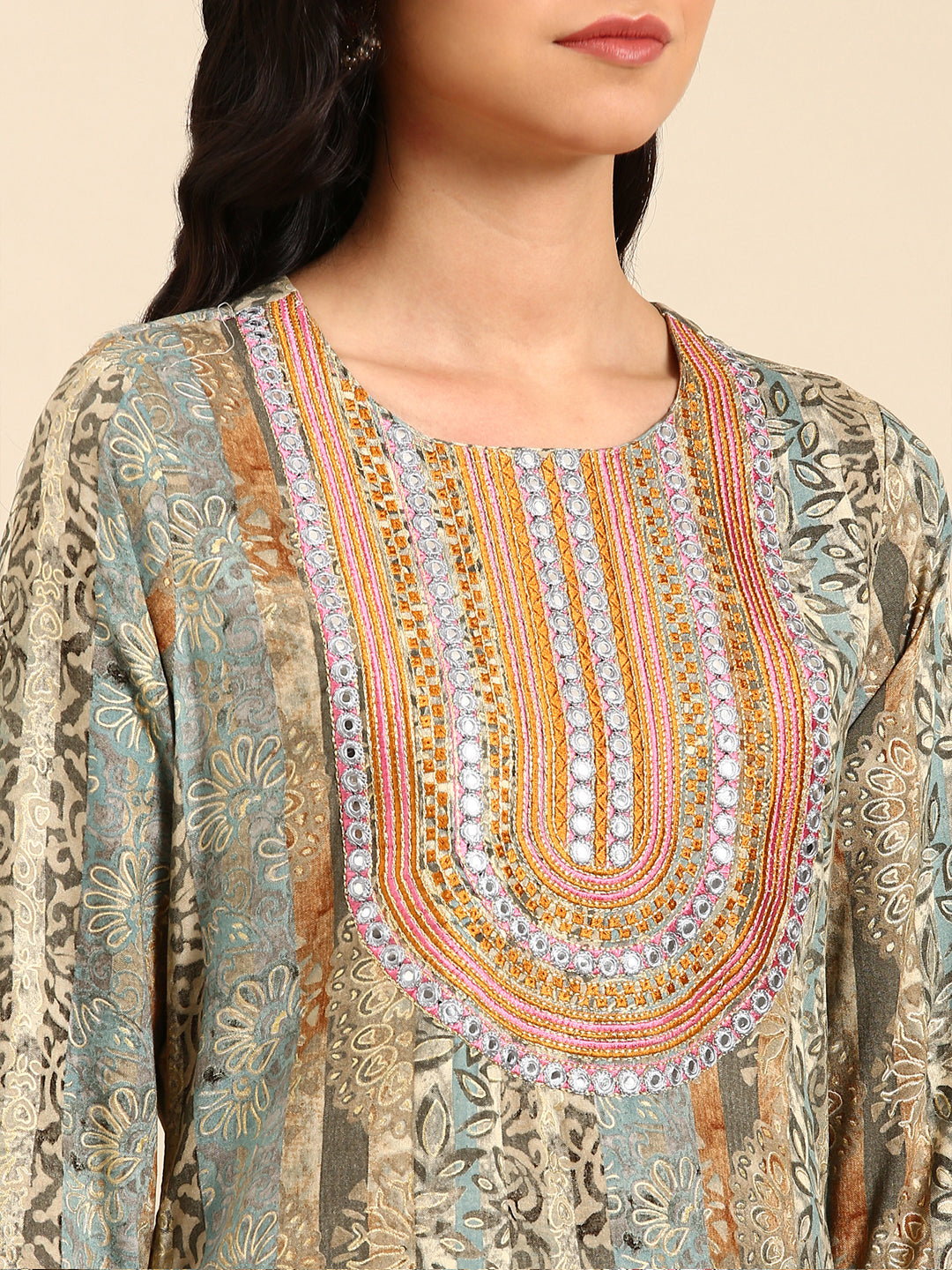 Women's Multicolour Printed Straight Kurta