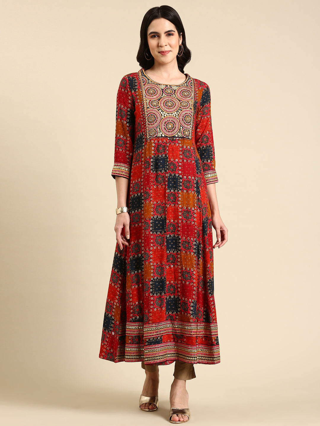 Women's Multi Printed Anarkali Kurta