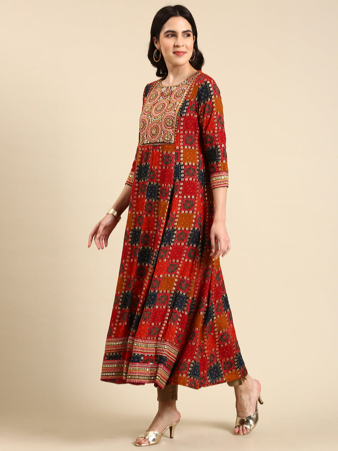 Women's Multi Printed Anarkali Kurta