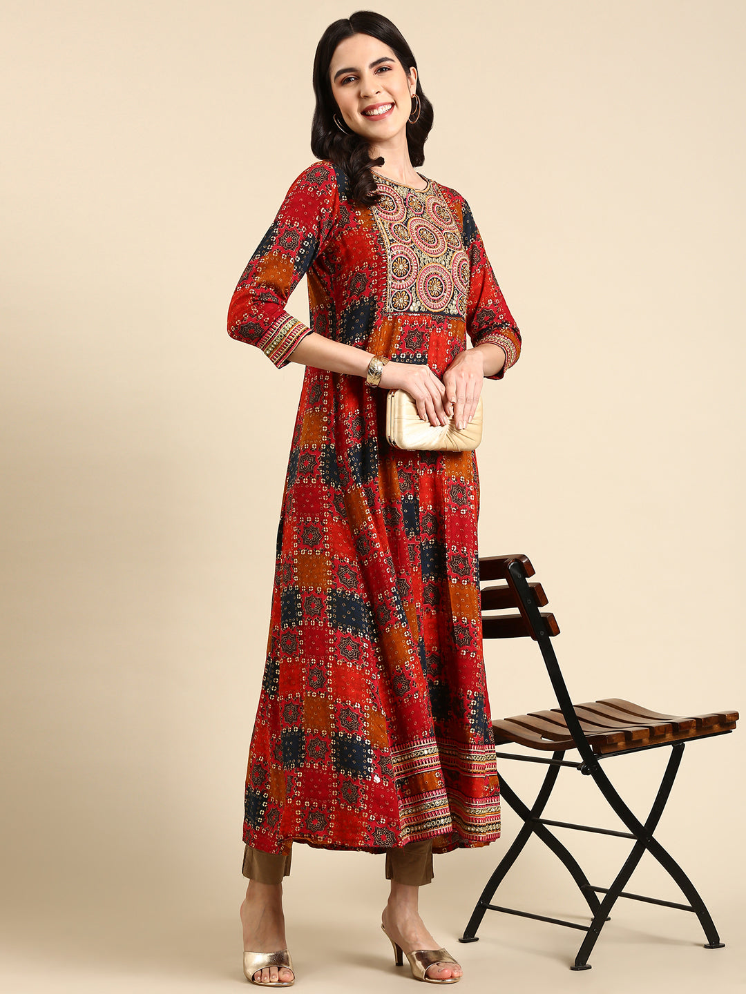 Women's Multi Printed Anarkali Kurta