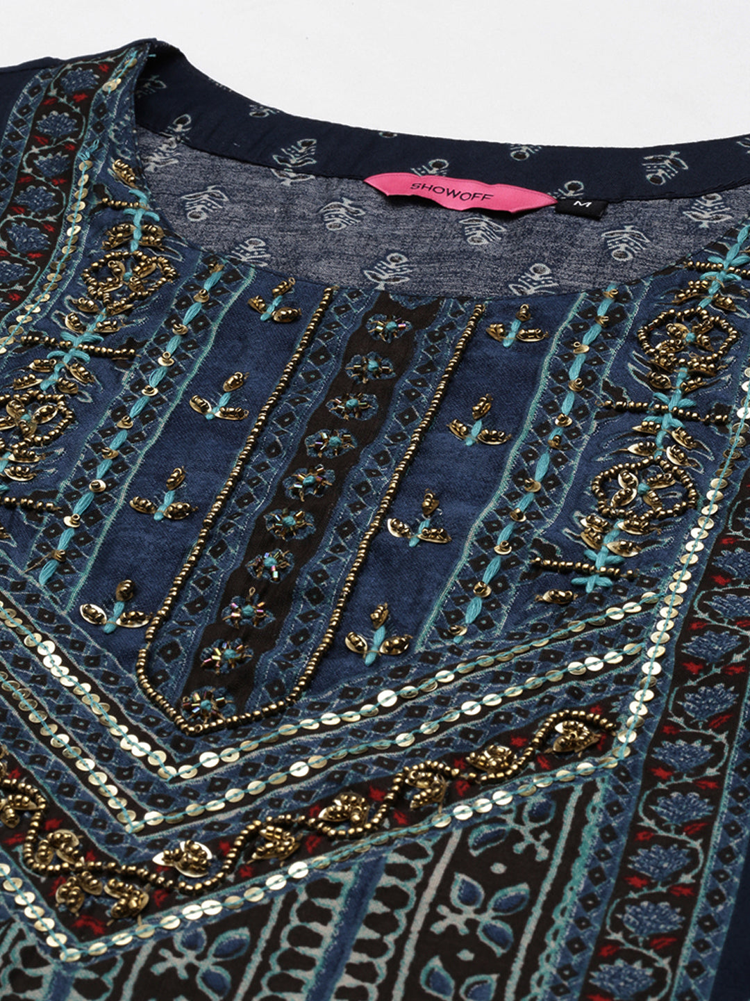 Women's Blue Printed Kurta Set