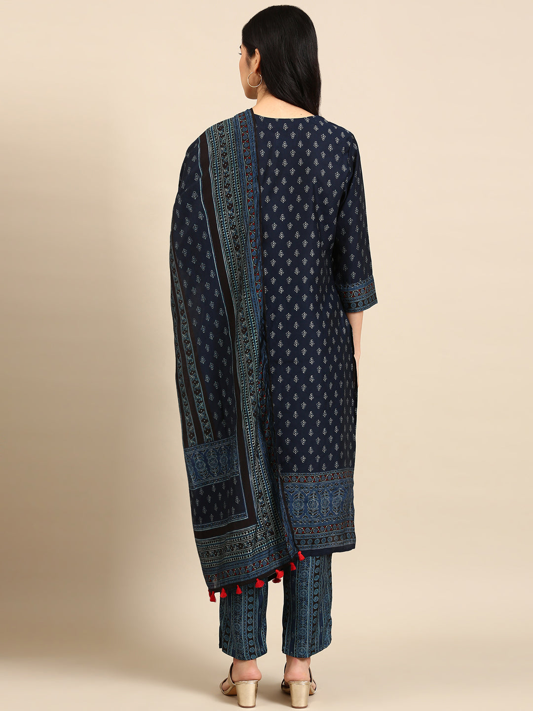 Women's Blue Printed Kurta Set