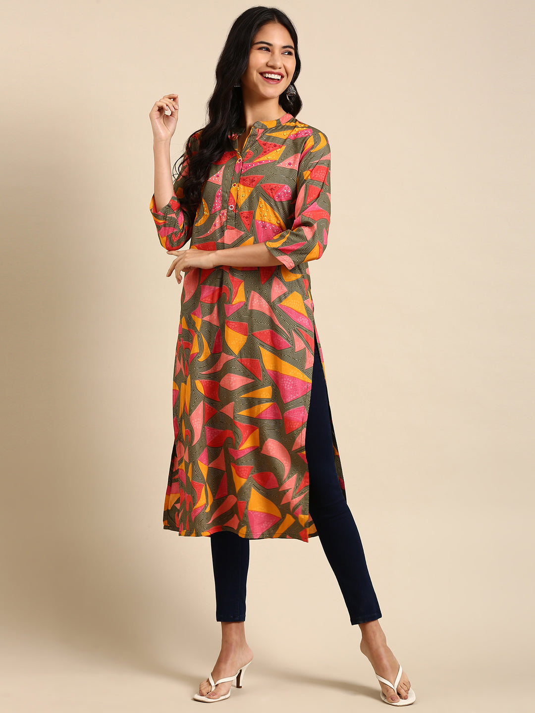 Women's Multi Printed Straight Kurta