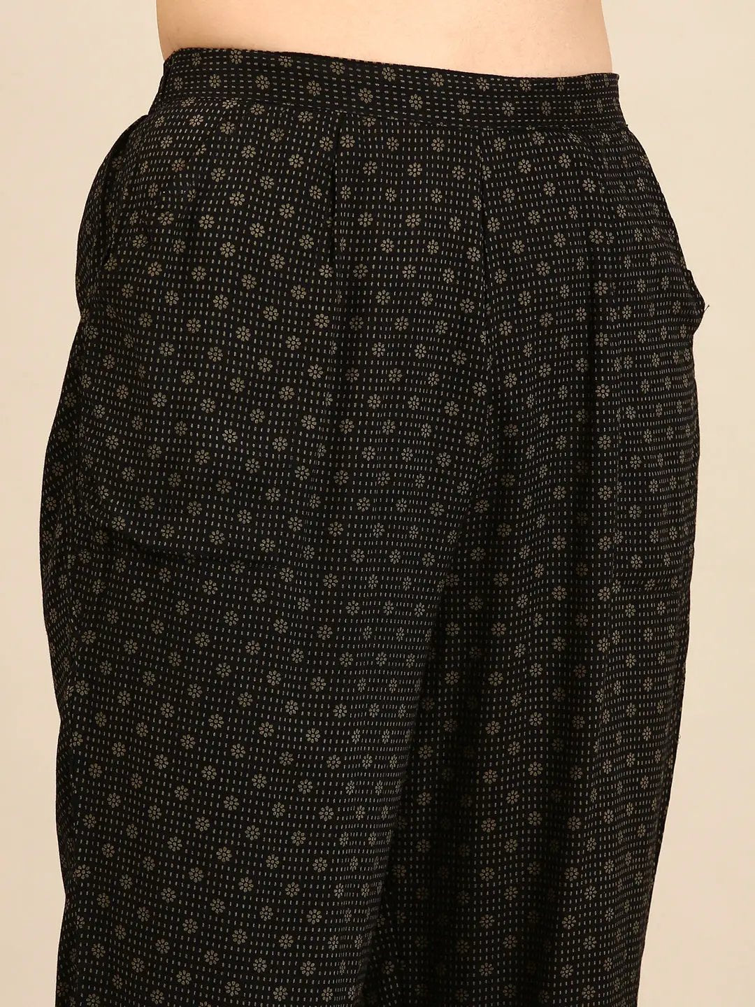 Women's Olive Geometrical Kurta Set