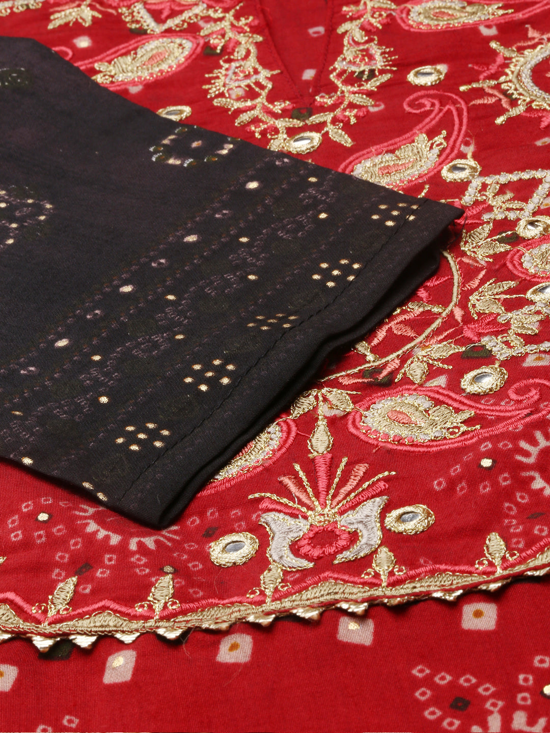 Women's Red Printed Straight Kurta