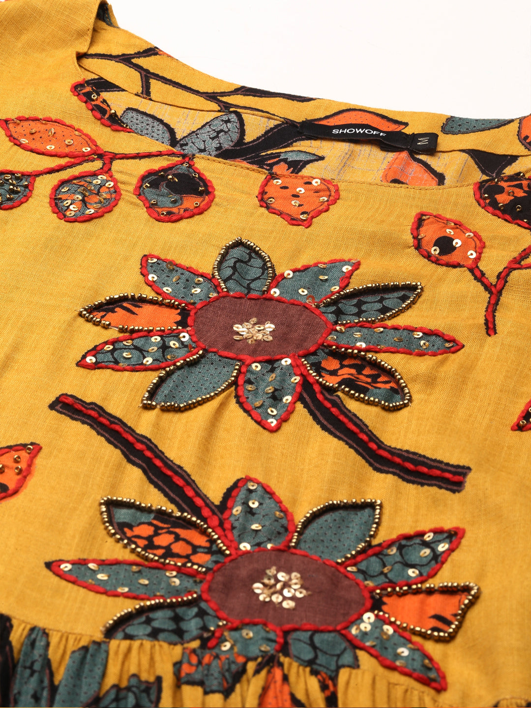 Women's Yellow Printed Anarkali Kurta