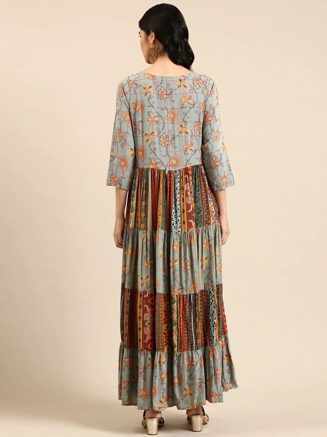 Women's Blue Embellished Anarkali Kurta