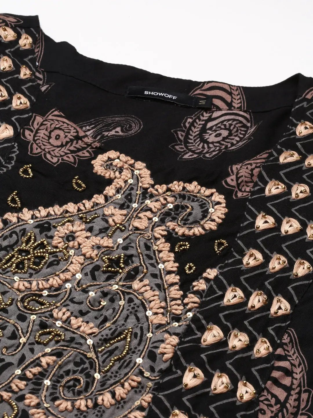 Women's Black Printed Anarkali Kurta