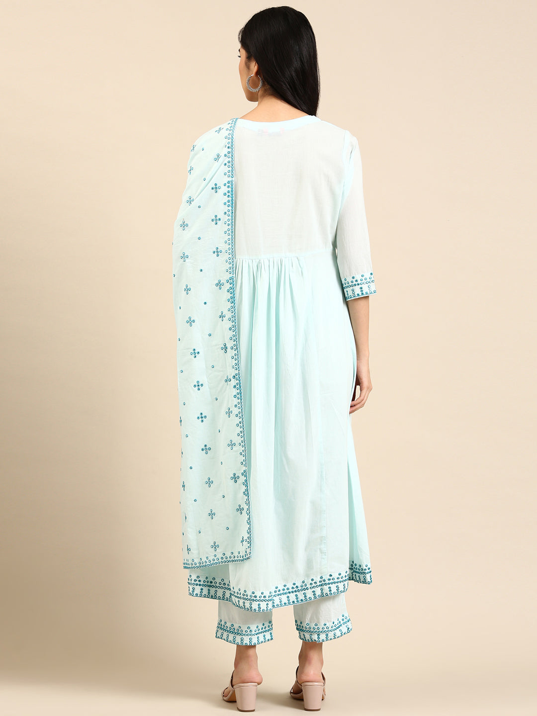 Women's Blue Solid Kurta Set