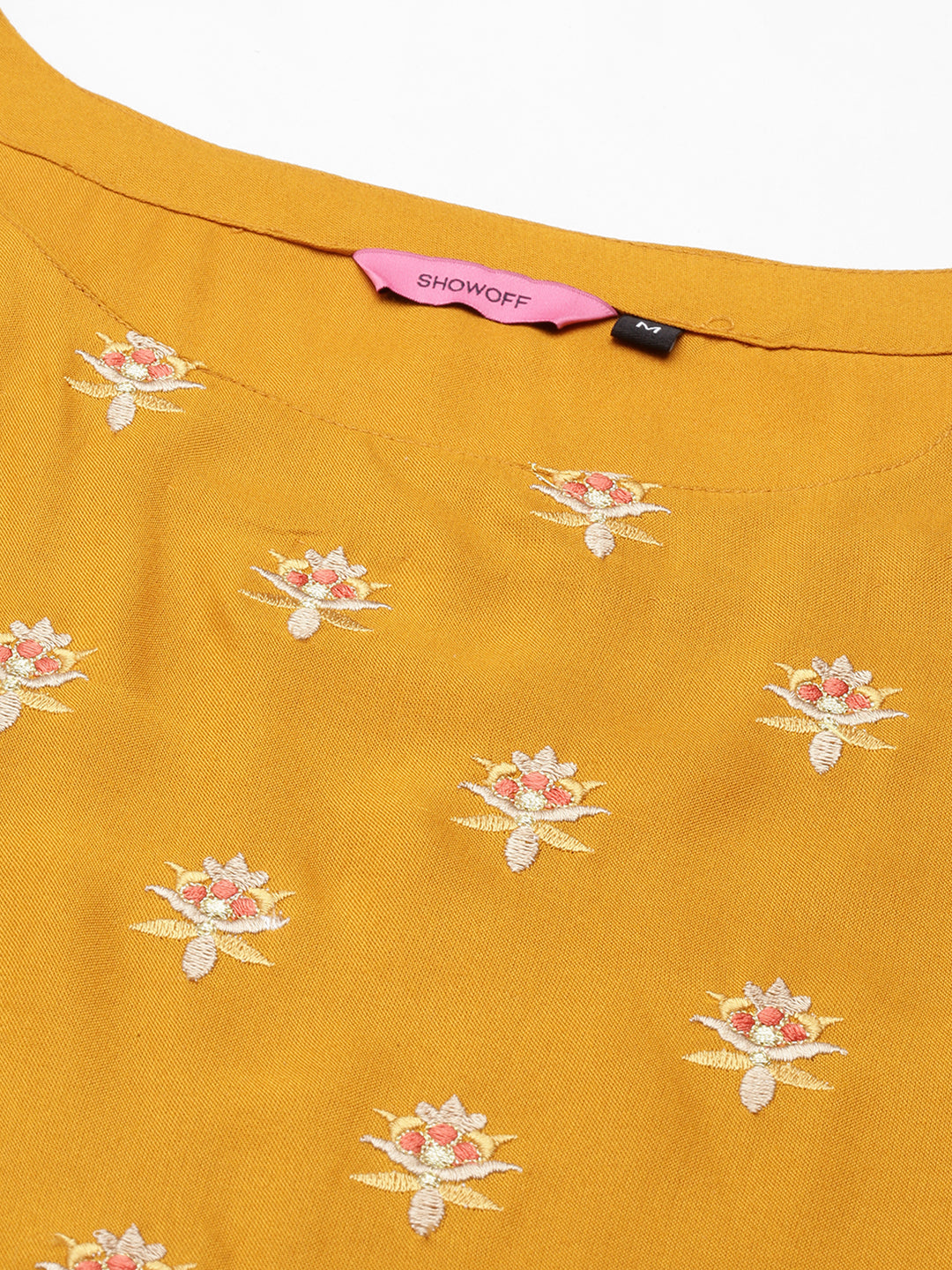 Women's Mustard Printed Straight Kurta