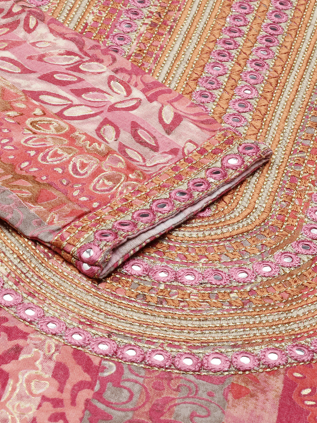 Women's Pink Printed Straight Kurta