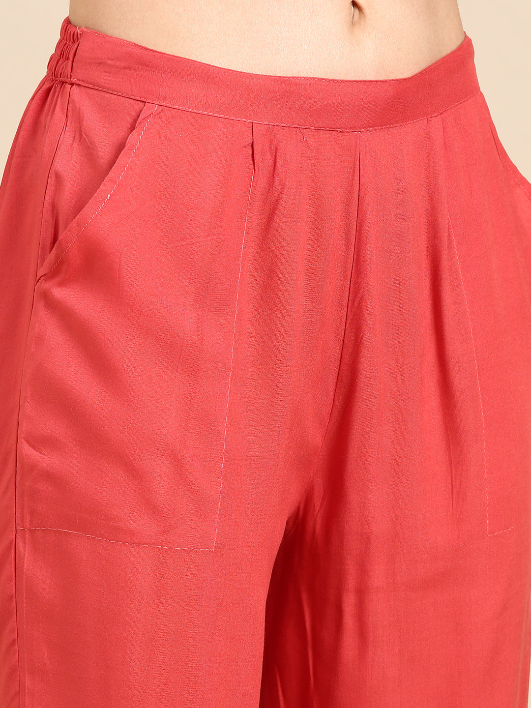 Women's Coral Printed Thread Work Sequinned Kurta Set With Dupatta