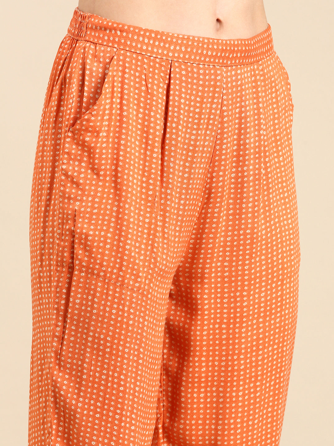 Women's Orange Embroidered Kurta Set