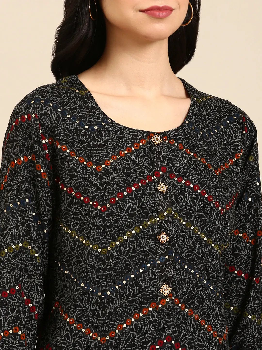 Women's Black Printed Kurta Set