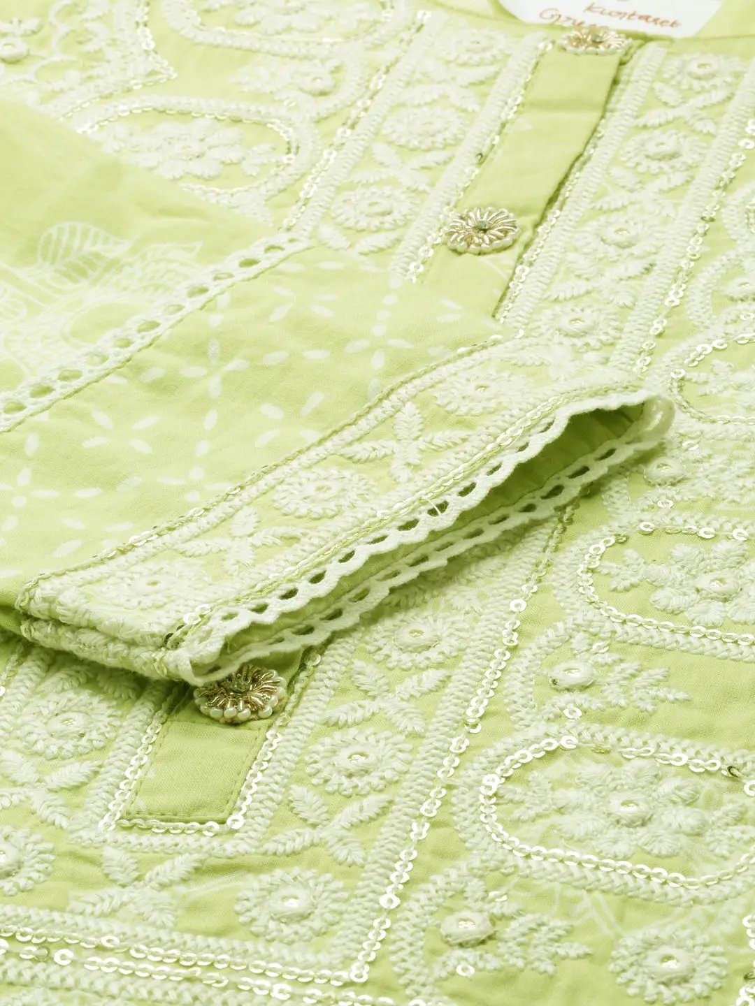 Women's Green Printed Kurta Set