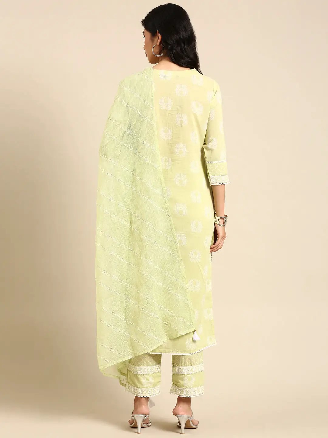 Women's Green Printed Kurta Set