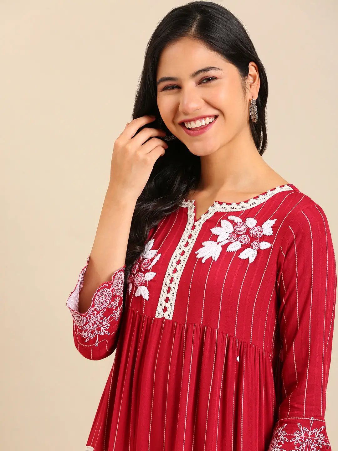 Women's Purple Solid Anarkali Kurta