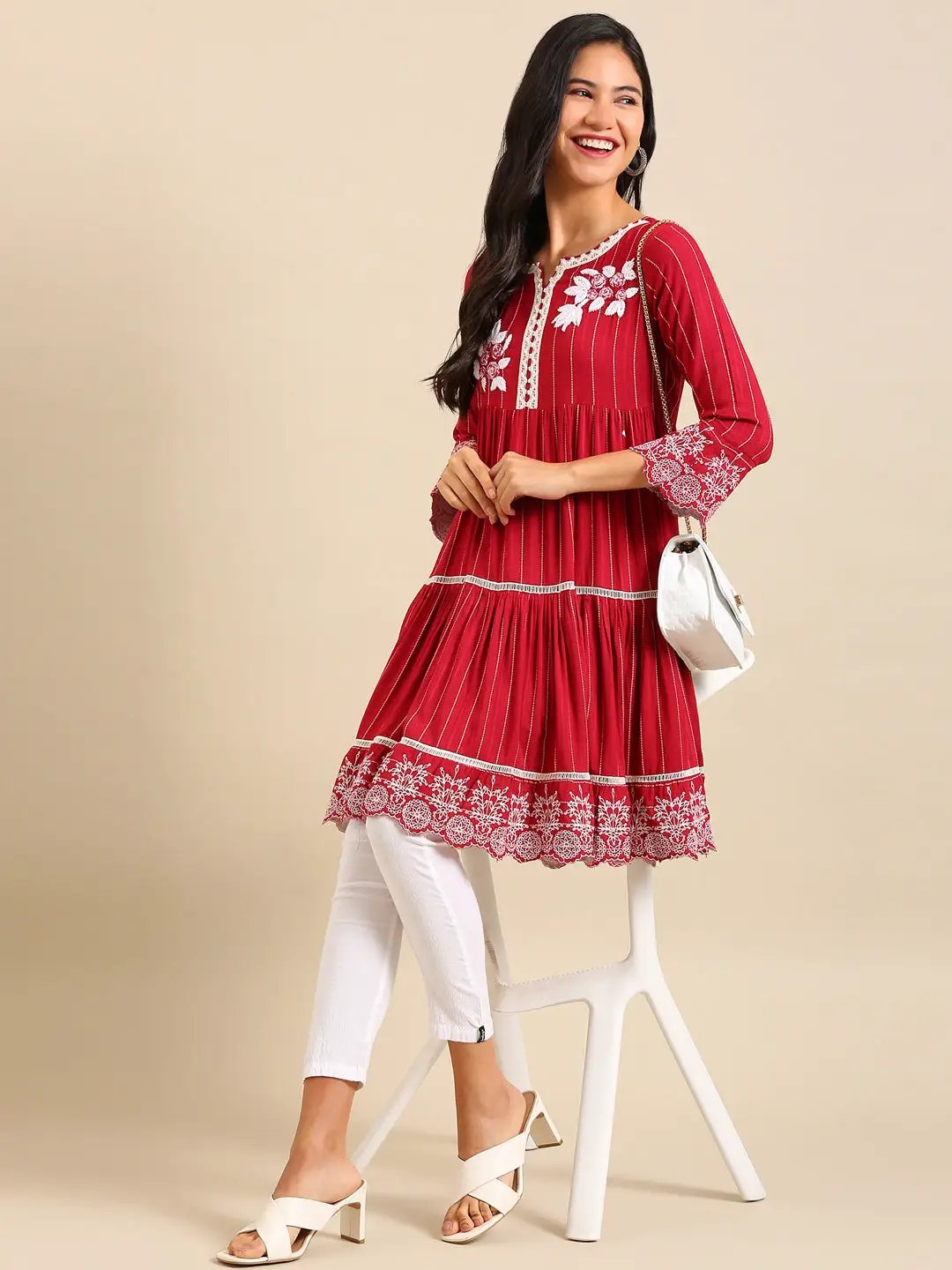 Women's Purple Solid Anarkali Kurta