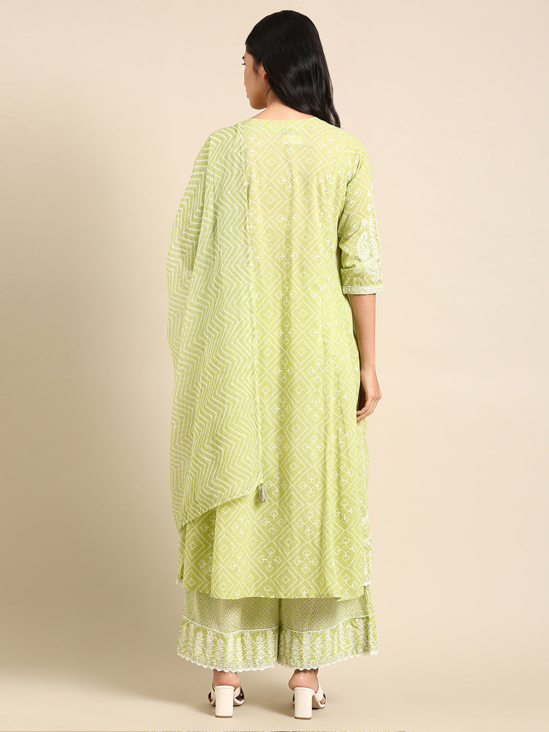 Women's Green Printed Kurta Set