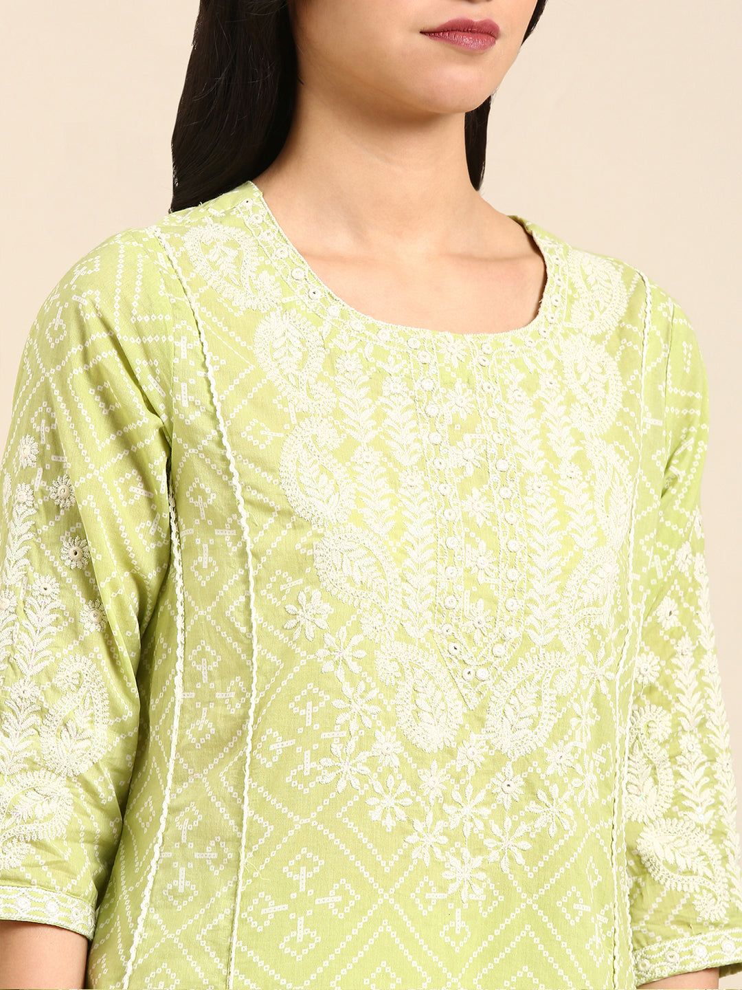 Women's Green Printed Kurta Set