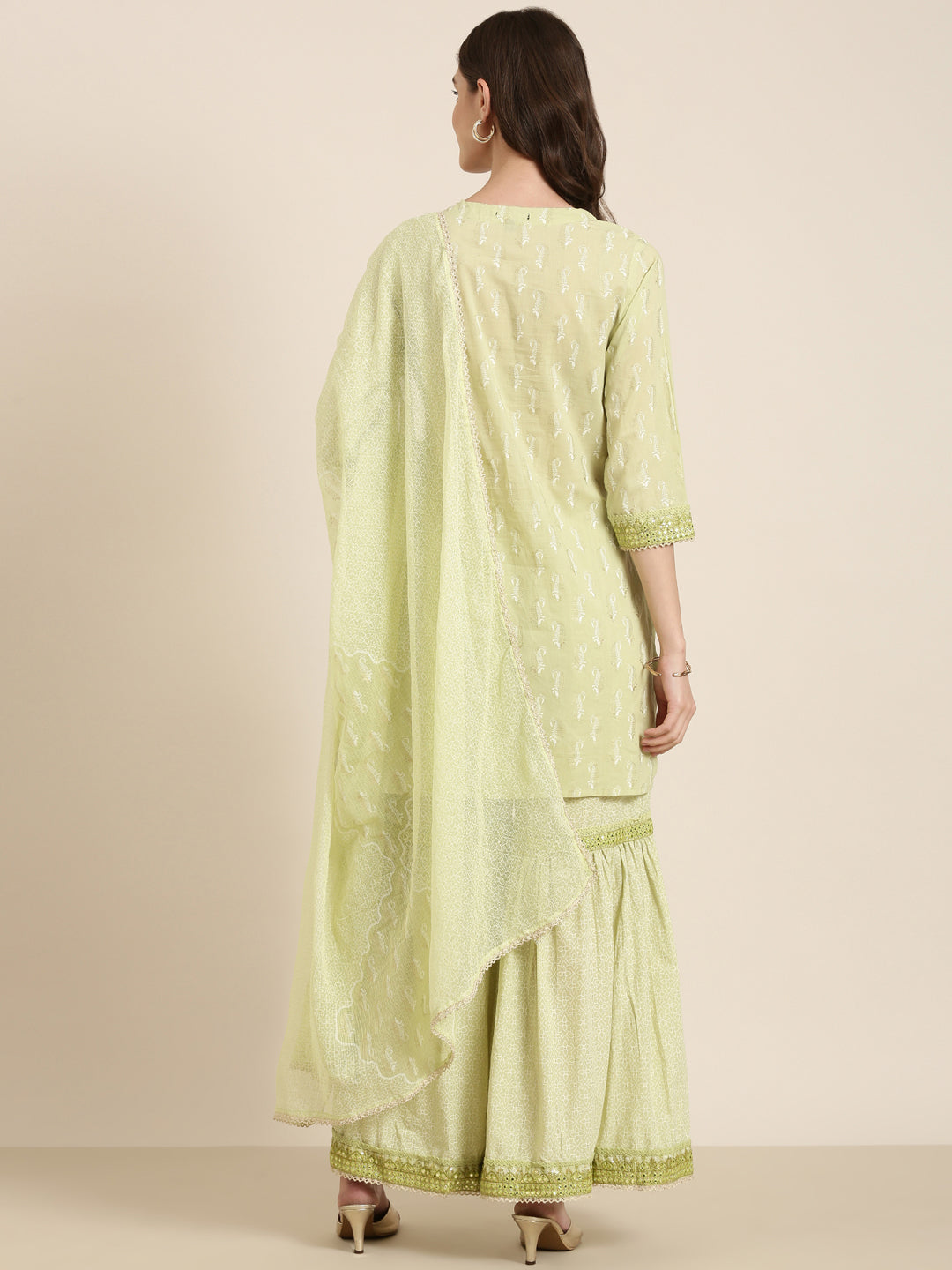 Women Green Paisley Kurta Set