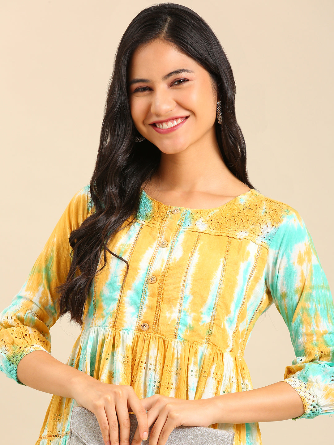 Women's Multicolour Solid Anarkali Kurta