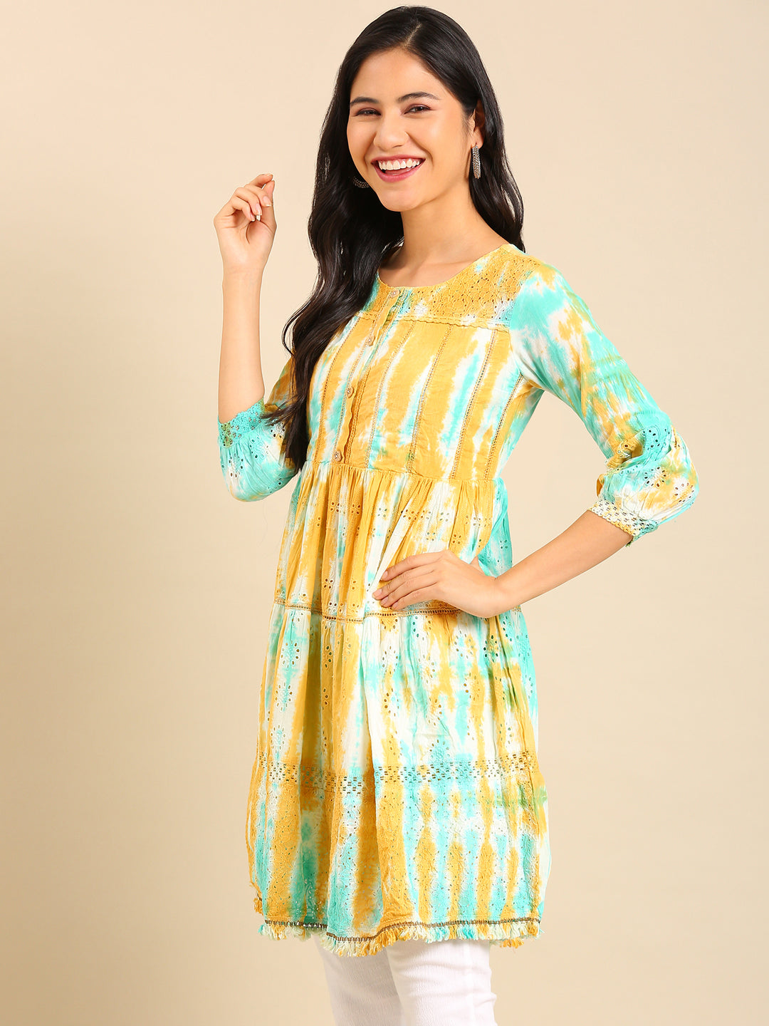 Women's Multicolour Solid Anarkali Kurta