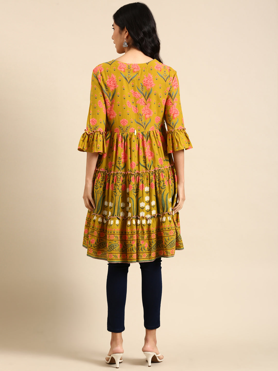 Women's Green Printed Anarkali Kurta