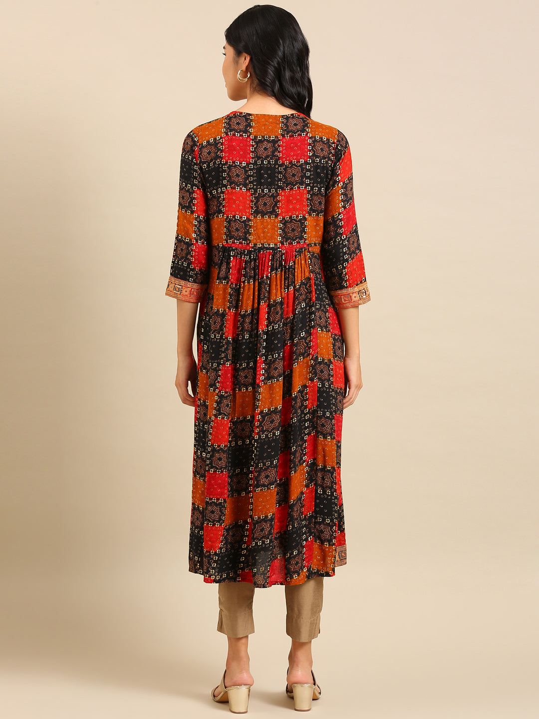 Women's Multicolour Printed Anarkali Kurta