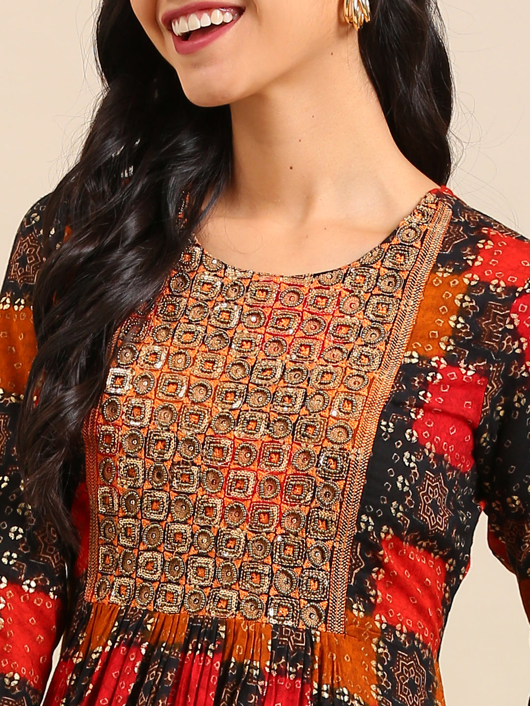 Women's Multicolour Printed Anarkali Kurta