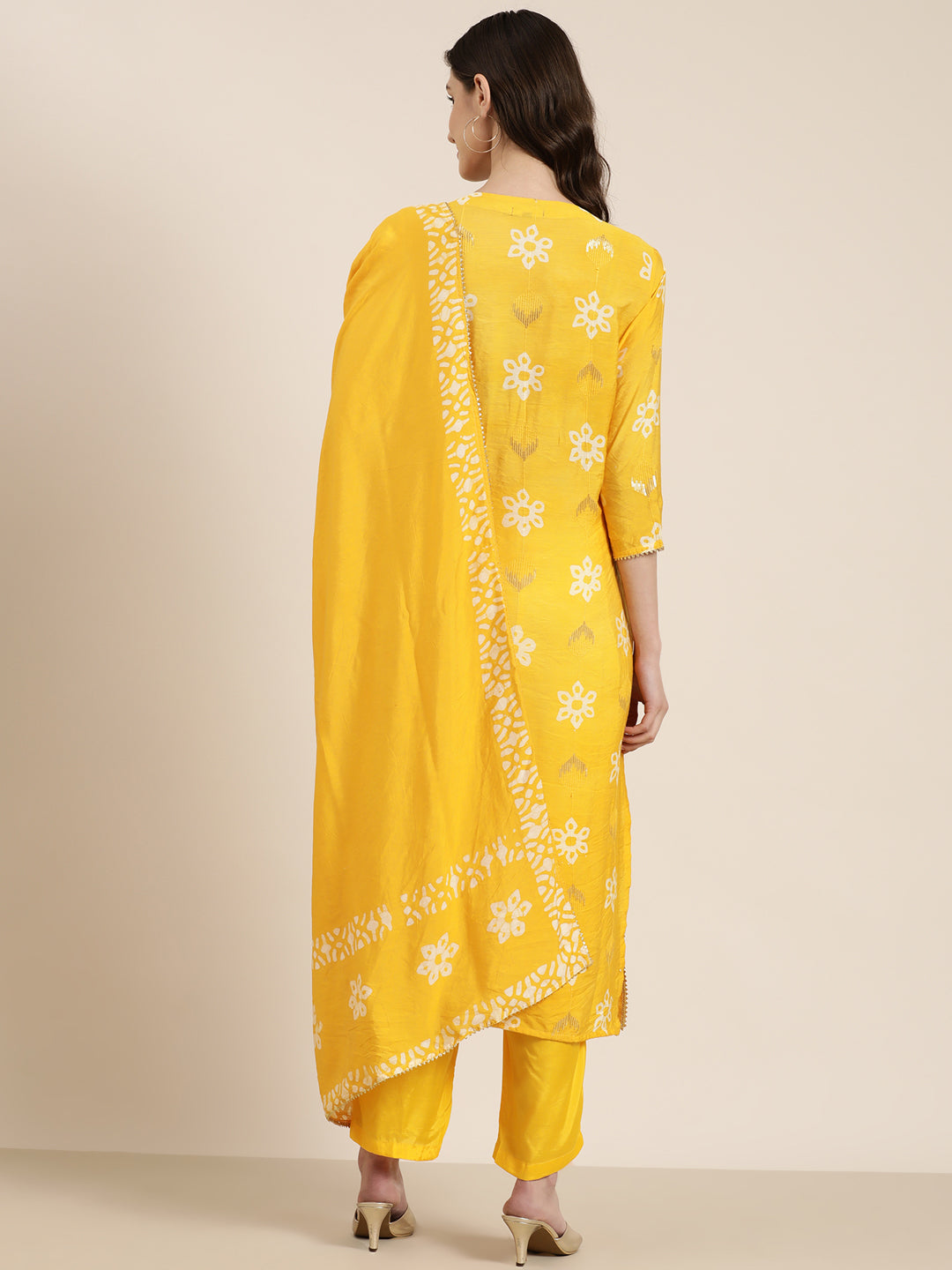 Women Yellow Floral Kurta Set