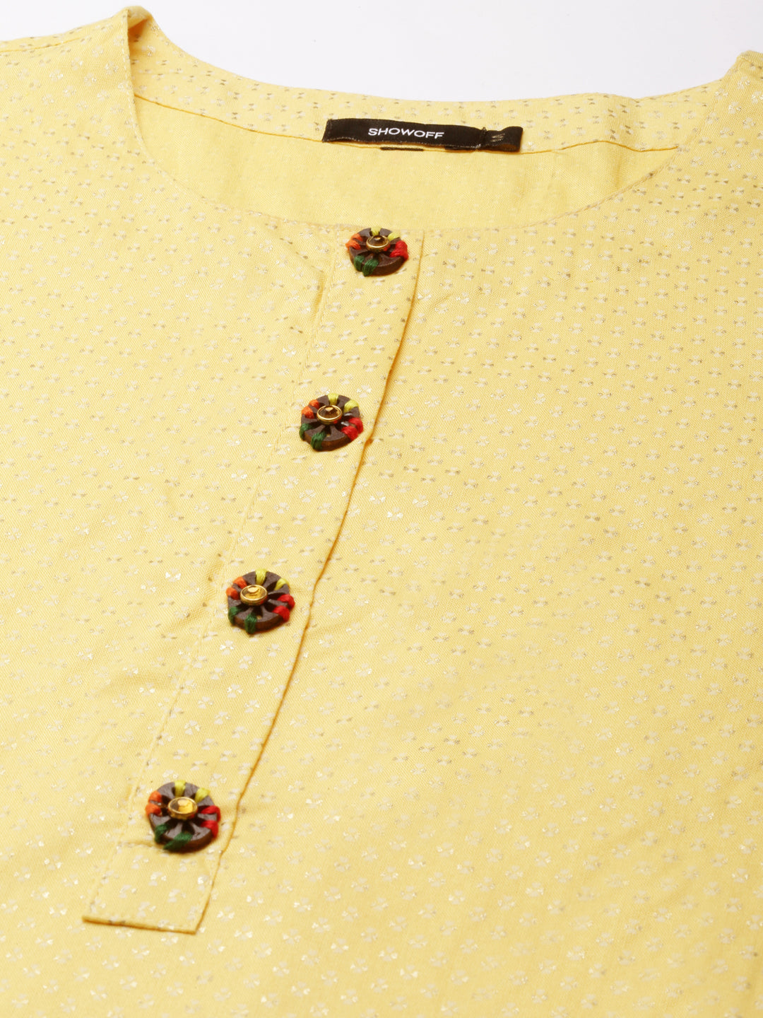 Women Yellow Floral Straight Kurta