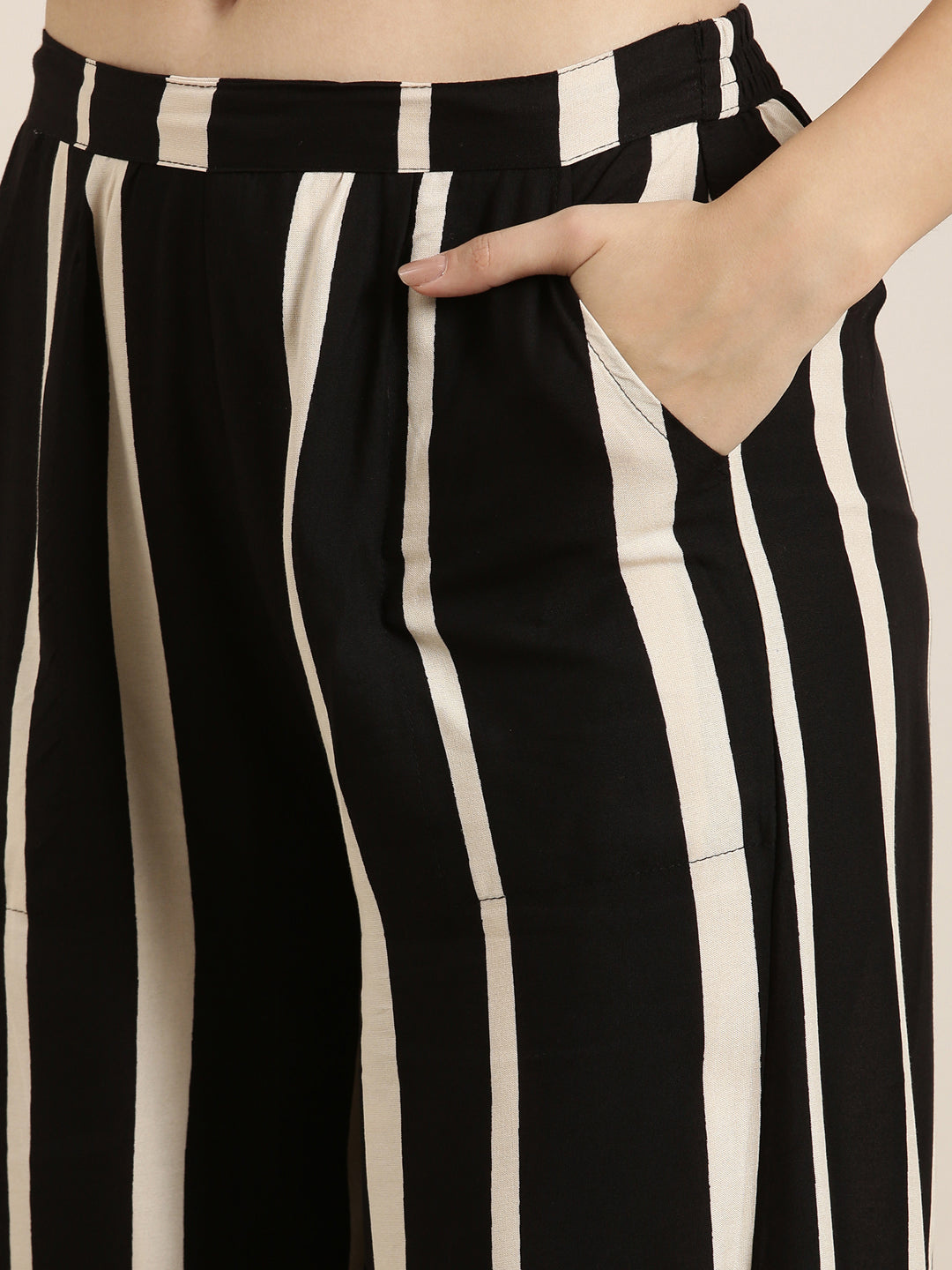 Women's Straight Black Ethnic Motifs Kurta and Patiala Set