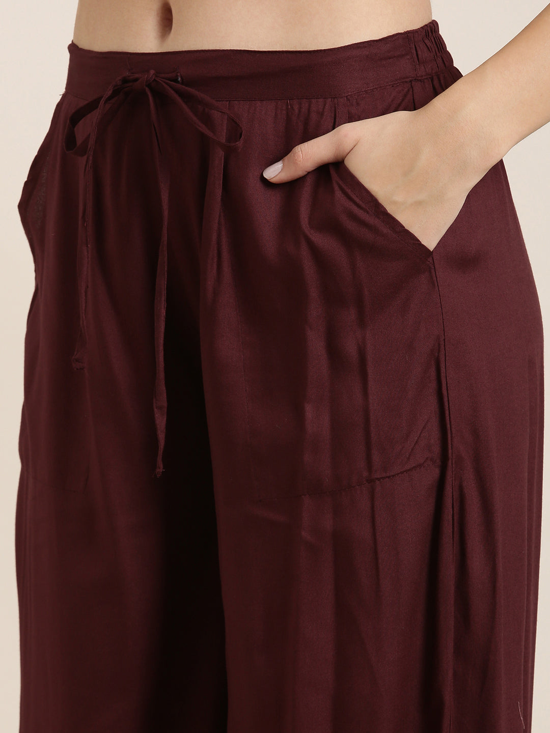 Women Straight Maroon Solid Kurta and Patiala Set Comes With Dupatta