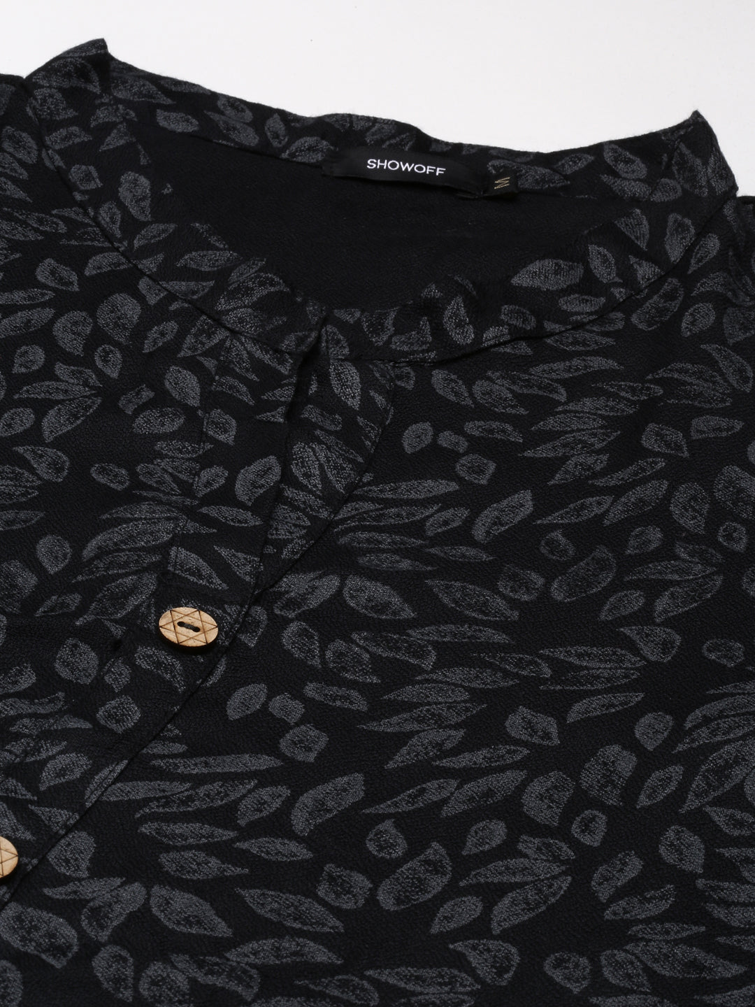 Women's Black Printed Straight Kurta