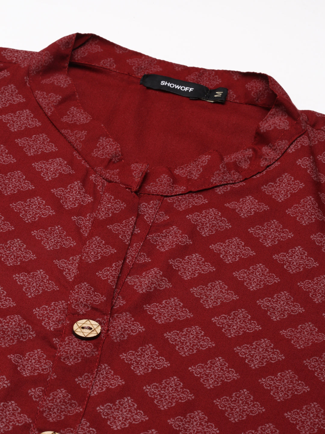 Women's Red Printed Straight Kurta