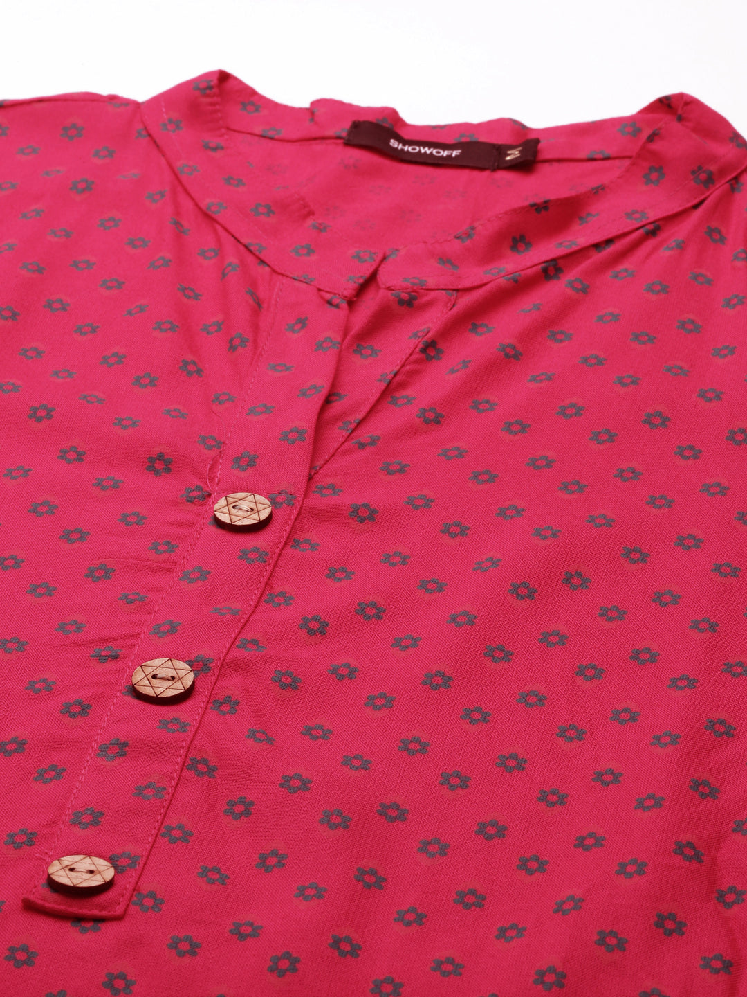 Women's Pink Printed Straight Kurta