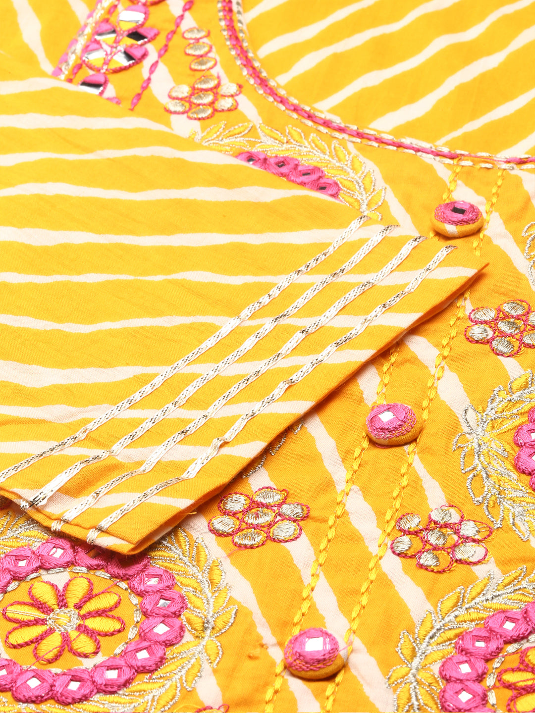 Women's Yellow Printed Anarkali Kurta