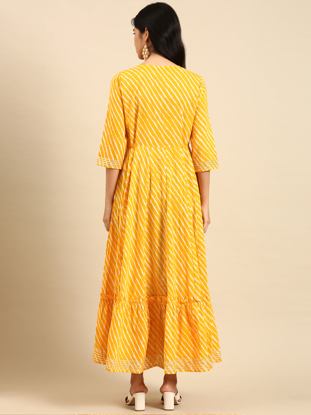 Women's Yellow Printed Anarkali Kurta