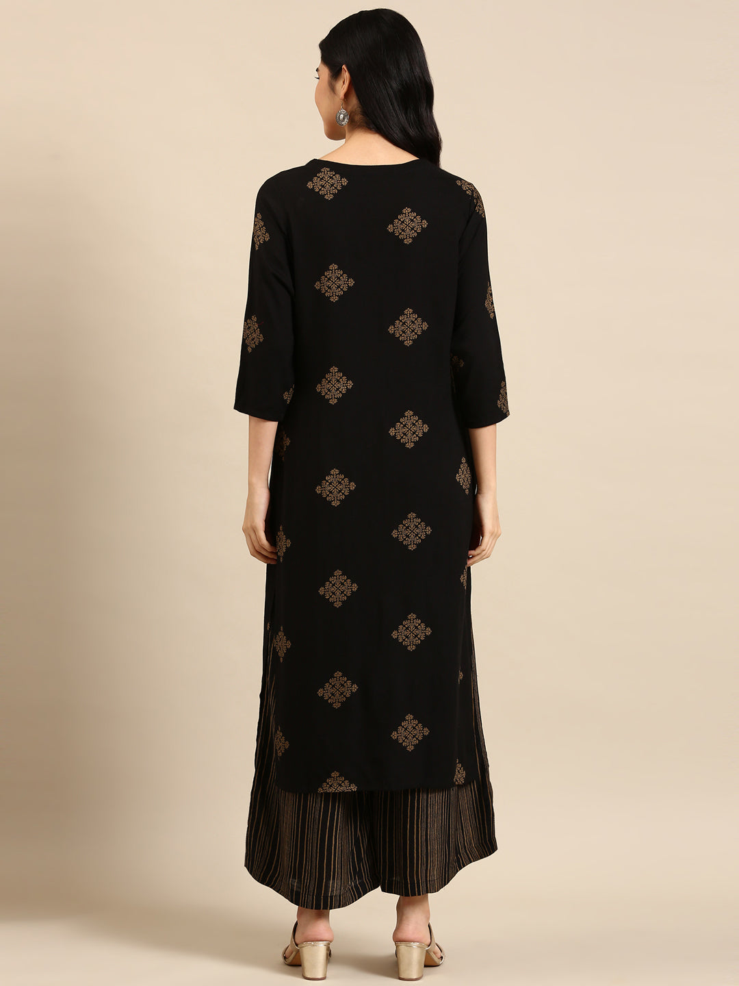 Women's Black Printed Kurta Set