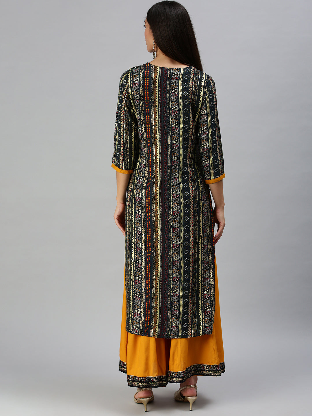 Women's Blue Printed Kurta Sets