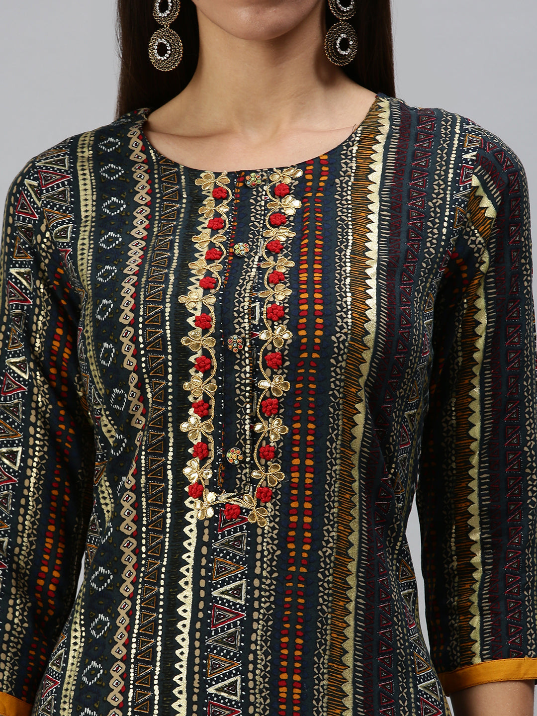 Women's Blue Printed Kurta Sets