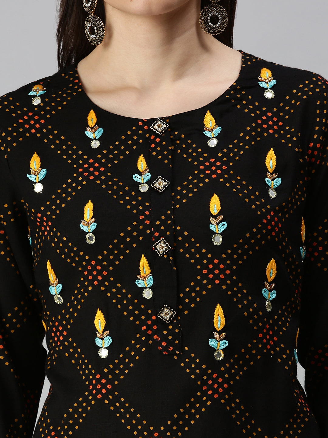 Women's Black Printed Kurta Set